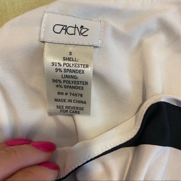 Cache Brand Midi Length Sleeveless‎ High Neck Striped Dress Size Small - Picture 8 of 11